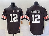 Men's Cleveland Browns #12 Shedeur Sanders Brown 2025 Draft F.U.S.E. With Jim Brown Memorial & Home Patch Vapor Limited Stitched Jersey,baseball caps,new era cap wholesale,wholesale hats